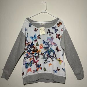 NWT Boston Proper Butterfly Sweatshirt